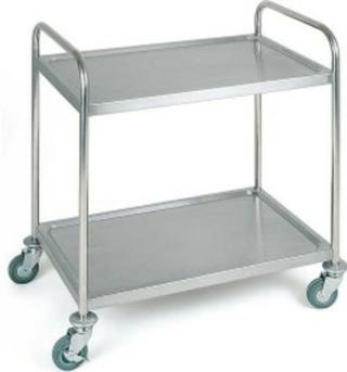 Serveringsvagn 2 hyllor rostfri 83x51x93cm