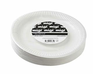 Tallrik papper ø23cm vit, SVANEN