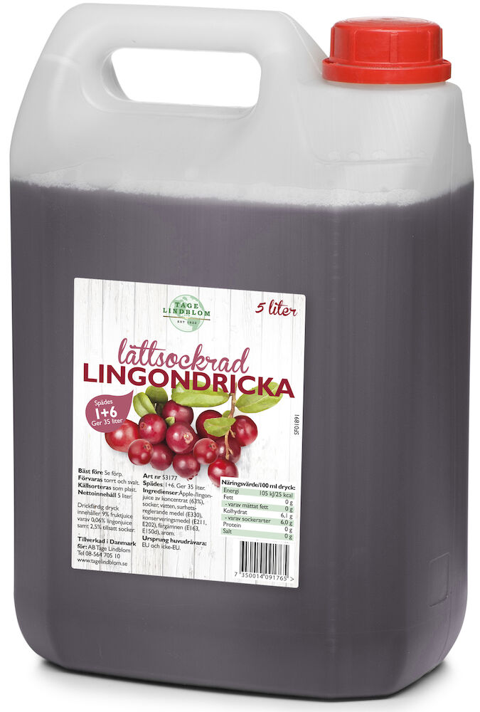 Lingondricka lättsockrad 1+6