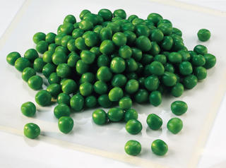 Gröna ärtor blancherade