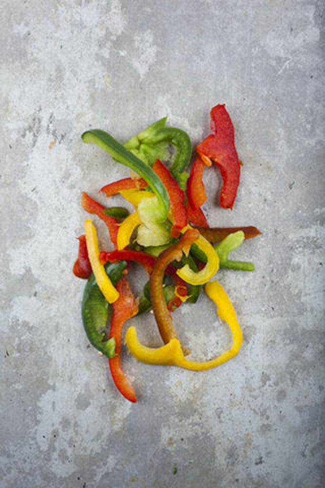 Paprikablandning skivad