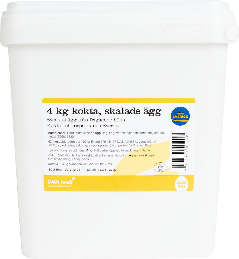 Ägg Kokta Skalade i Hink