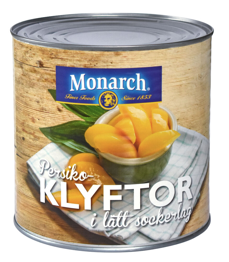 Persikoklyftor i lätt sockerlag