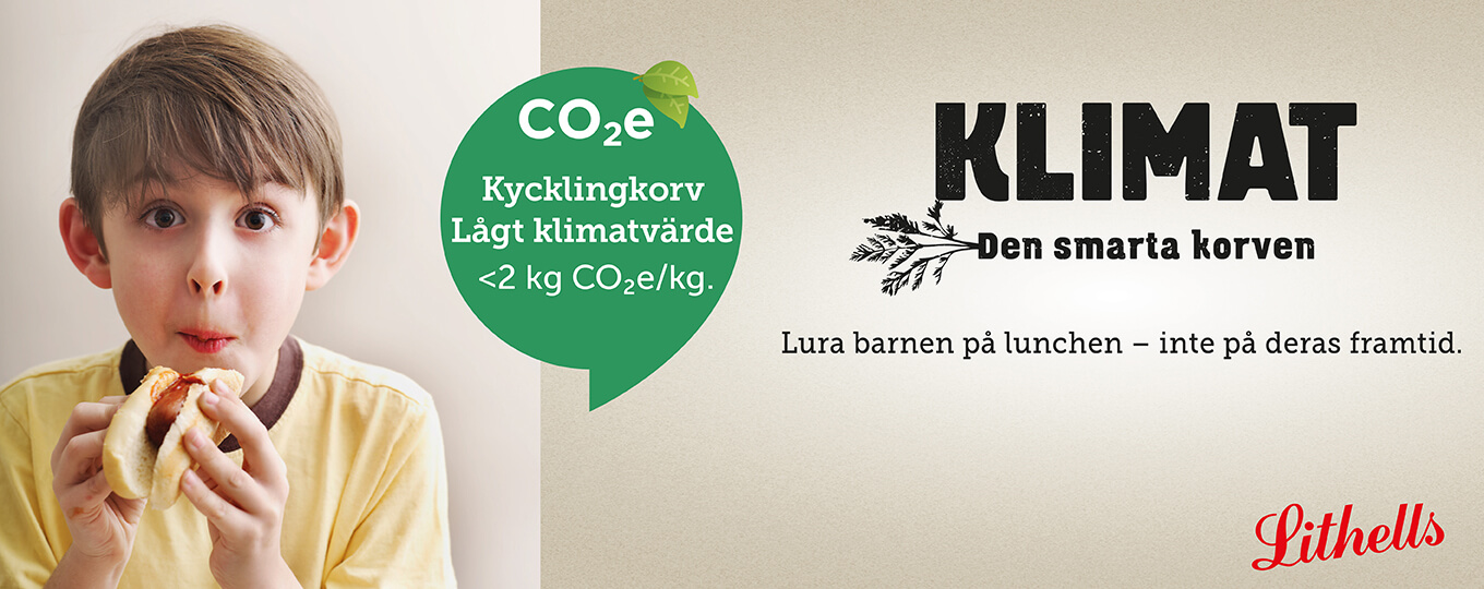 Korv med morot som ger rekordlågt klimatavtryck.