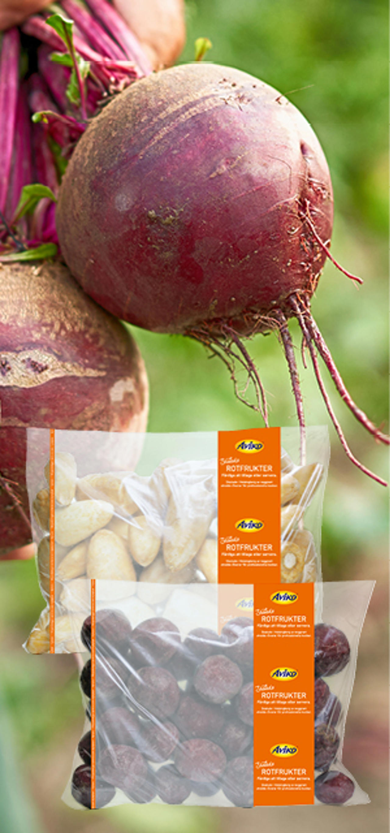 Vår nya Aviko-kostym! Samma produkter och samma höga kvalitet.