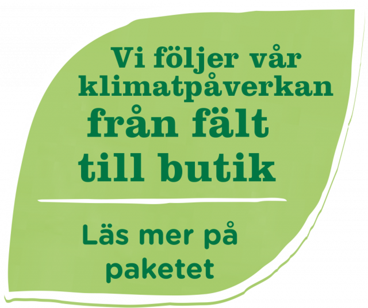 löv med text om hållbarhet